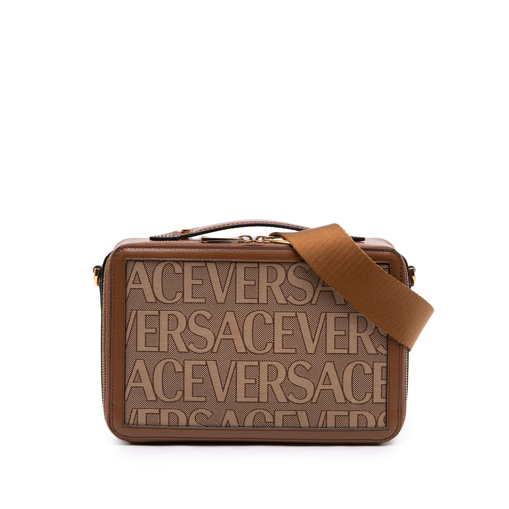 Pre-Loved Versace Canvas All Over Messenger bag